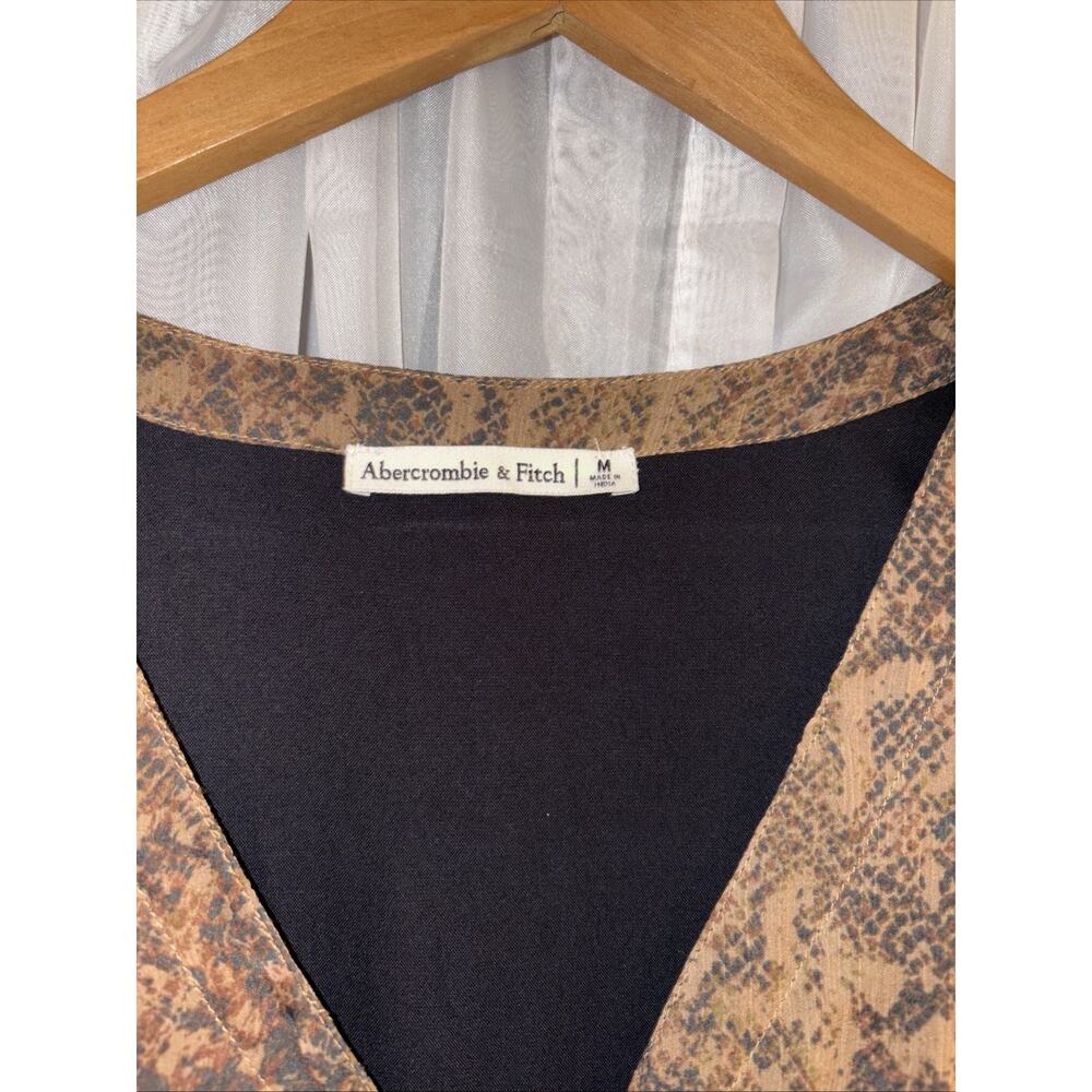 Abercrombie & Fitch Womens Mini Dress Sz Medium Snake Print Sheer 90s Grunge - Picture 4 of 11